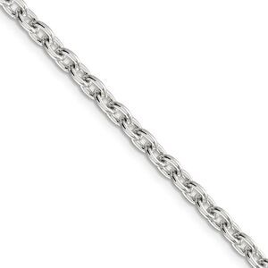 4.5mm Sterling Silver Classic Solid Cable Chain Necklace, 20 Inch